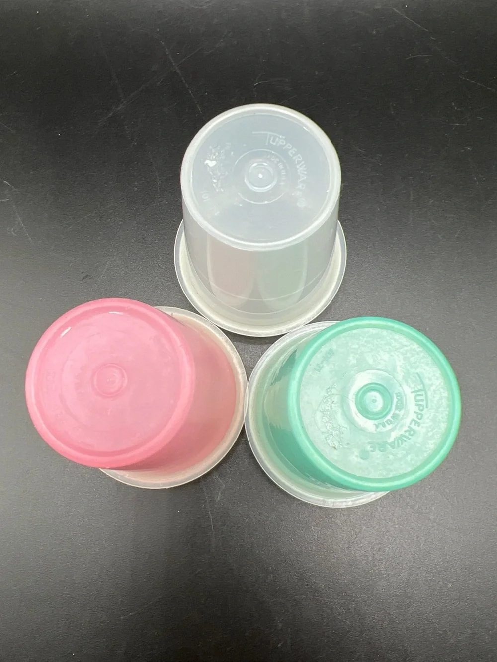 Tupperware Vintage Mini 2oz Pastel Midget Containers Set 3 Cups